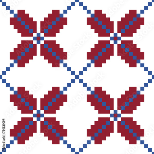 Ethnic seamless culture design.Geometric folklore ornament.Pixel pattern.Tribal ethnic vector texture. Seamless embroidery. Scandinavian folk pattern for tile, fabric, clothing, wrapping,print,decor.