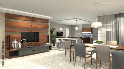 simple modern style living and dining © Zeenat
