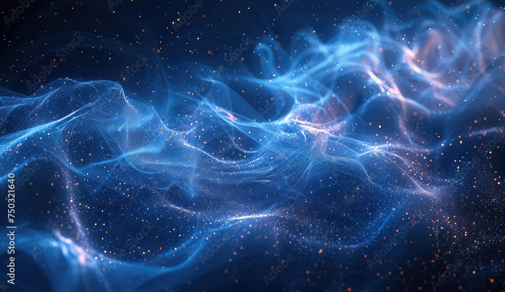 Abstract blue smoke background. Created with Ai