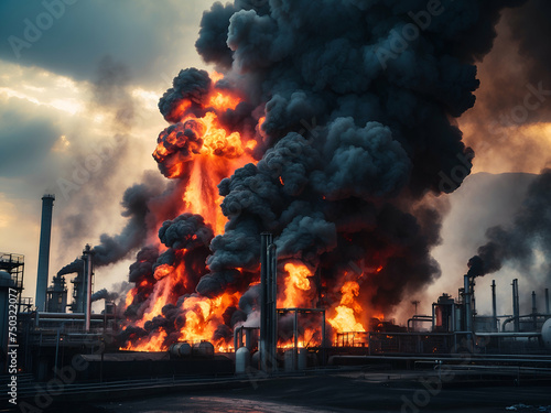  Industrial Oil Refinery Fire  Powerful Explosion 