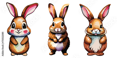 Cute bunny rabbits standing up