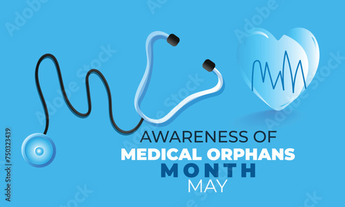 Awareness of medical orphans month. background, banner, card, poster, template. Vector illustration.