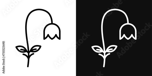 Wilted Flower Icon Set. Vector Illustration photo