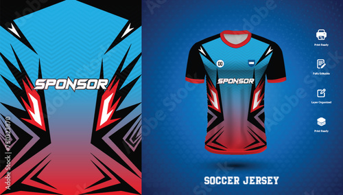 Vector soccer jersey design for sublimation or sports tshirt design for cricket football
