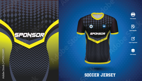 Vector soccer jersey design for sublimation or sports tshirt design for cricket football
