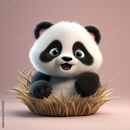 panda bear with basket