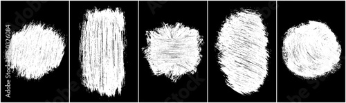 Obraz na płótnie Chalk texture on black background. White brush stroke. Abstract backdrop. Hand drawn drawing. Set vector illustration, eps 10.
w salonie