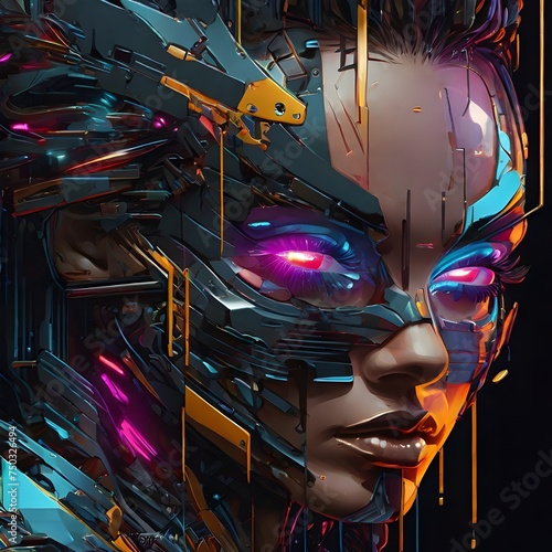 A glitched  pixelated mask vector emerges with striking intensity  each jagged edge and distorted line exuding a captivating allure. Generative AI