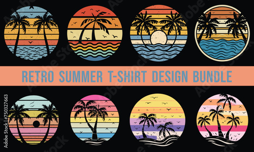 Retro Summer T-shirt Design Bundle © CrazyDelight