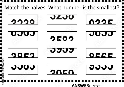 Abstract brain game, or visual puzzle. Answer included.
