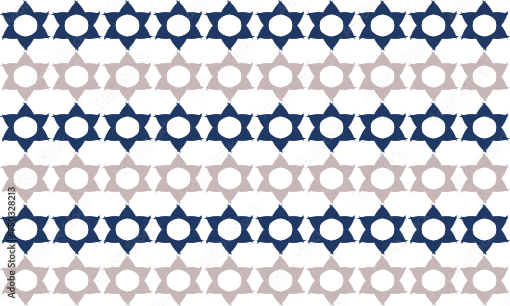 two tone blue gray flower star horizontal strip seamless repeat pattern, design for fabric print, print patter