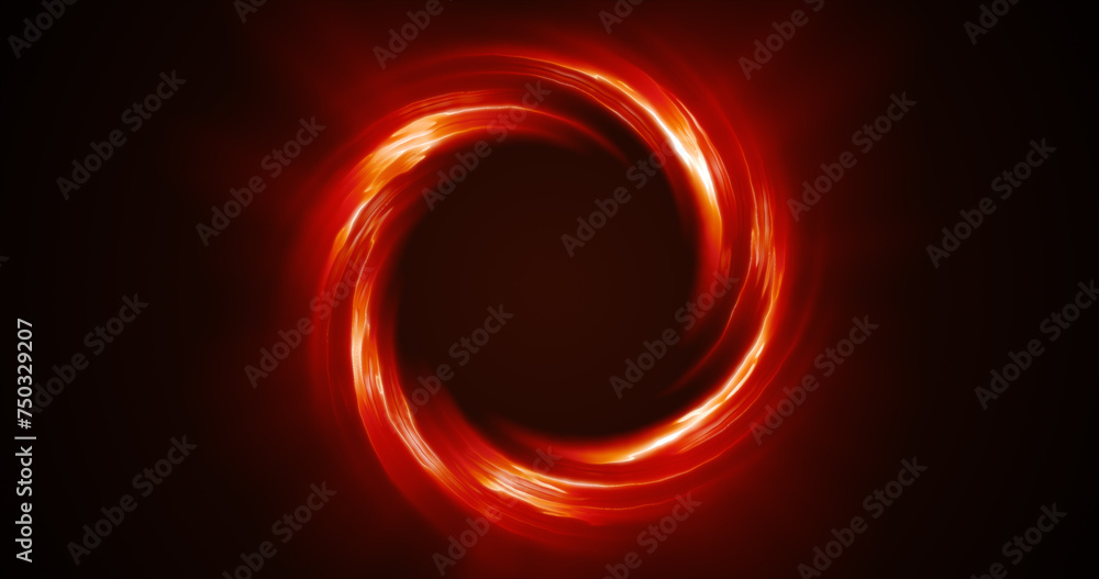Looped twirl circle of stripes and lines of bright yellow orange beautiful magical energy glowing neon, round frame. Abstract background Looped twirl circle of stripes and lines of bright yellow orange beautiful magical energy glowing neon, round frame. Abstract background