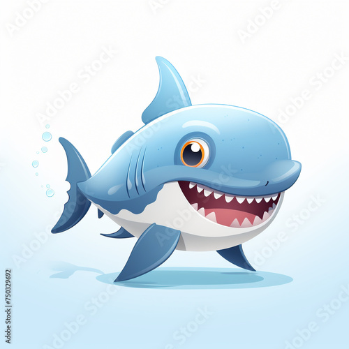 shark cartoon isolated on white