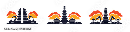 Balinese temple illustation for nyepi day