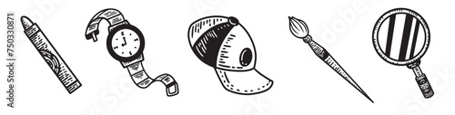 illustration of School and office equipment