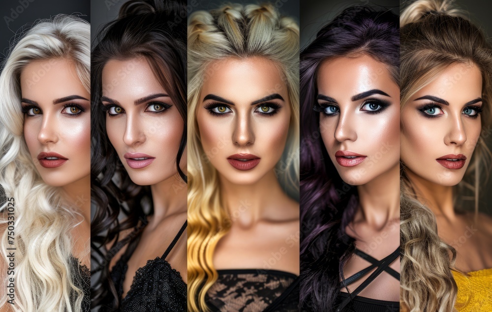 Naklejka premium The Ethereal Elegance: A Symphony of Diversity in Hairstyles