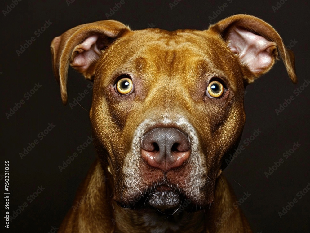 Pit Bulls gentle eyes and smooth fur, in a portrait that challenges stereotypes