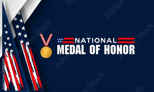 Happy National Medal Of Honor Day Background Vector Illustration photo