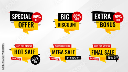 Sale Tag vector template. special offer, big sale, final sale, flash sale background. Discount Promotion marketing poster design for web and Social.