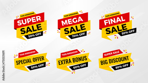 Sale Tag vector template. special offer, big sale, final sale, flash sale background. Discount Promotion marketing poster design for web and Social.