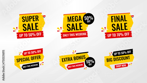 Sale Tag vector template. special offer, big sale, final sale, flash sale background. Discount Promotion marketing poster design for web and Social.