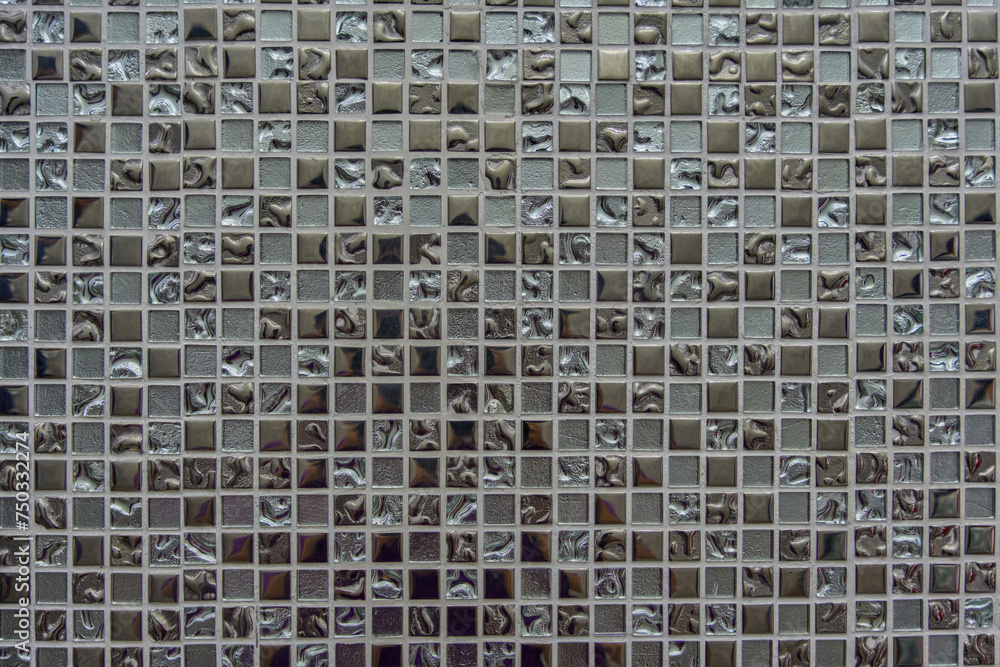 Fototapeta premium Black small marble tile texture background..