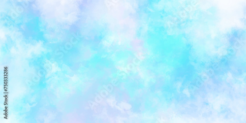 Blue watercolor background, and painted watercolor. vector .modern and fresh watercolor clouds sky background. sunny sky blue light watercolor aquarelle painting brush effect card with space. photo