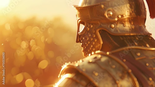 The sun glints off the polished armor of an Akkadian soldier as he surveys the battlefield. His skilled hands grip his chariots reins ready to unleash havoc on his foes. photo
