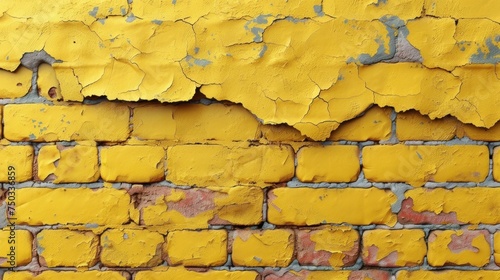  a brick wall that has been painted yellow and has been chipped with paint and chipped with paint chipped with paint chipped with paint chipped with paint.