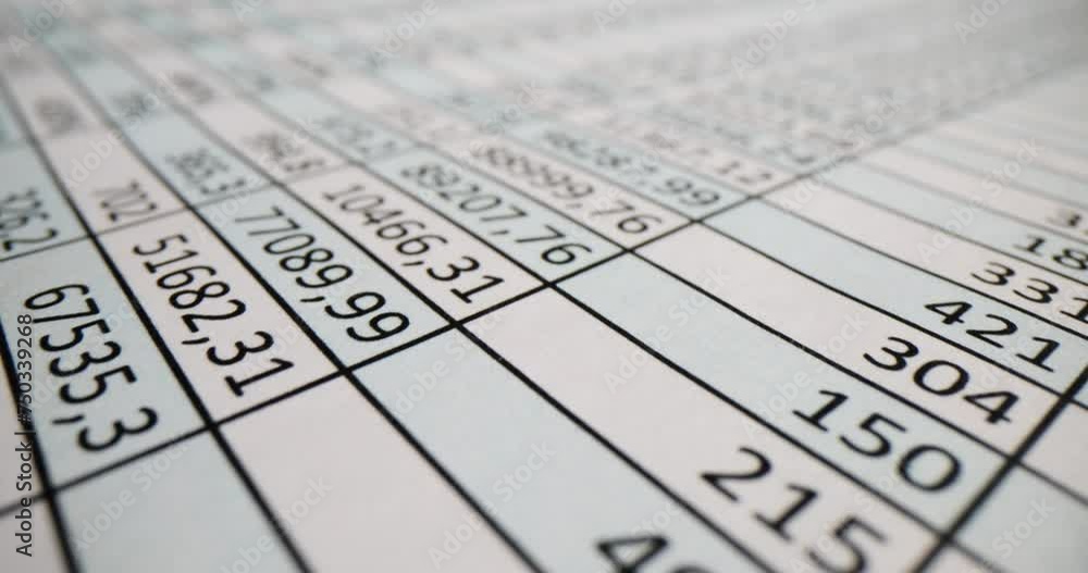 Document with many figures in financial report Document with many figures in financial report