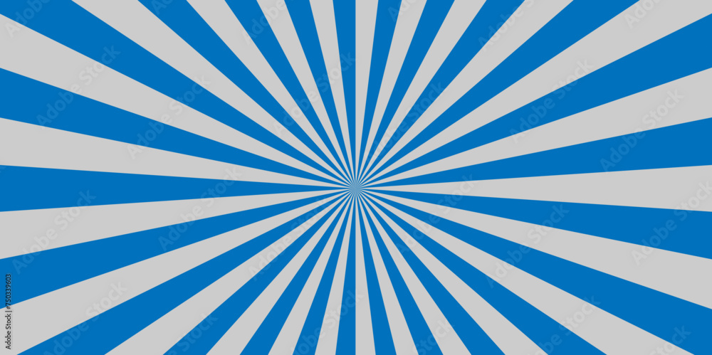Background blue sunburst ray bright light vector stripes geometric wallpaper design.