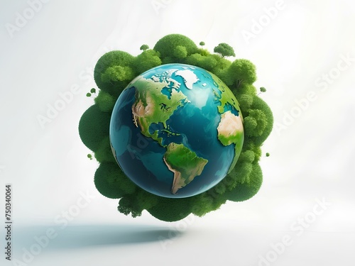 green planet earth on white background  isolated for design 