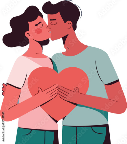 vector organic flat international kissing day illustration