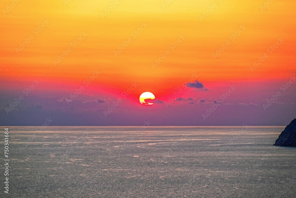 sunset in the sea corniglia cinquetere Italy sunset in the sea corniglia cinquetere Italy