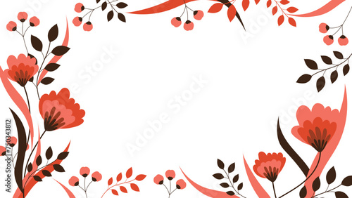 Wallpaper Mural Abstract floral background Vector flower frame border design Torontodigital.ca