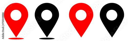 location pin icon symbol sign isolated on transparent background, map icon