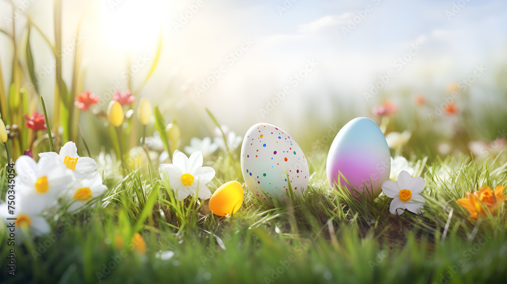 Embracing the Essence of Easter with Vibrant Eggs, Meadow Meadows, and a Symphony of Christian Traditions