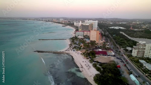 aerial orbit palm beach aruba high rise hotels photo