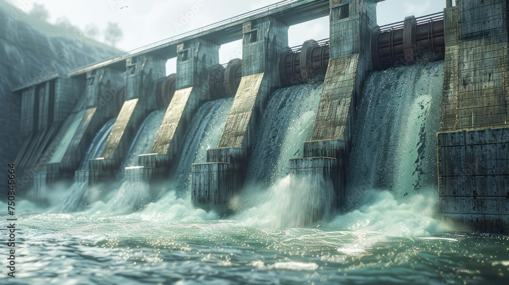 large hydroelectric dam Stores water that flows through an electric turbine. to produce clean electricity large hydroelectric dam Stores water that flows through an electric turbine. to produce clean electricity