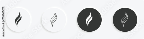 Set of fire icons. Logos flame. Smoke, aroma, smell black line symbol. Vector illustration.