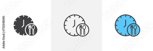 Lunch Time Isolated Line Icon Style Design. Simple Vector Illustration