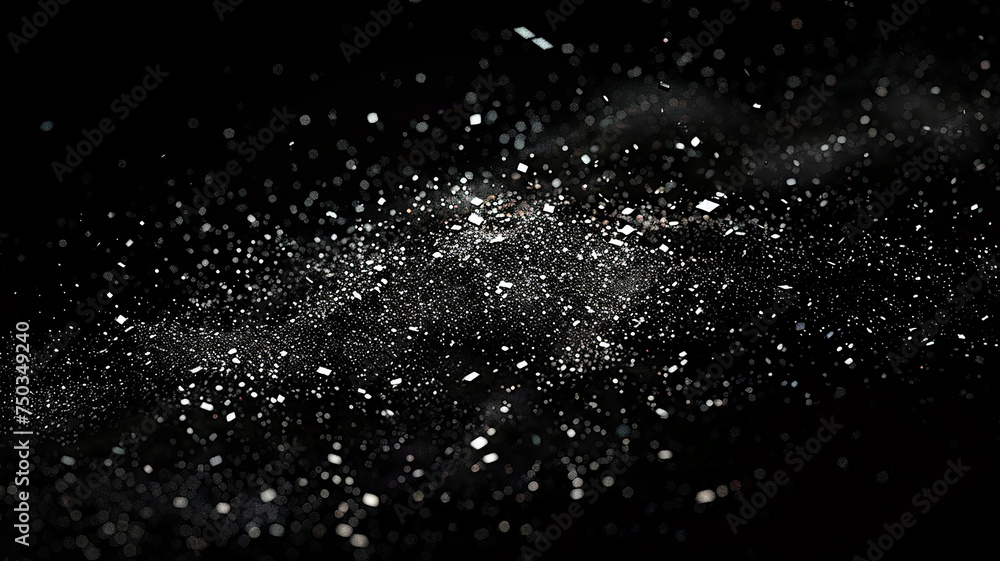 Glitter Black Glowing Sand Dark Black Background with Neon blinking light Glitter Black Glowing Sand Dark Black Background with Neon blinking light