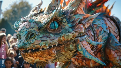 a giant papermache dragon 