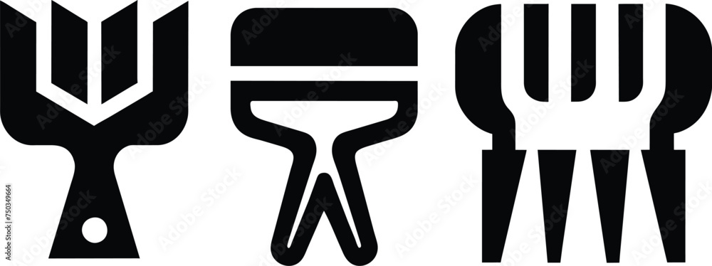 set of barber vector logo silhouettes