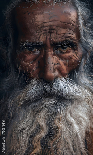 an Indian old man © Yi_Studio