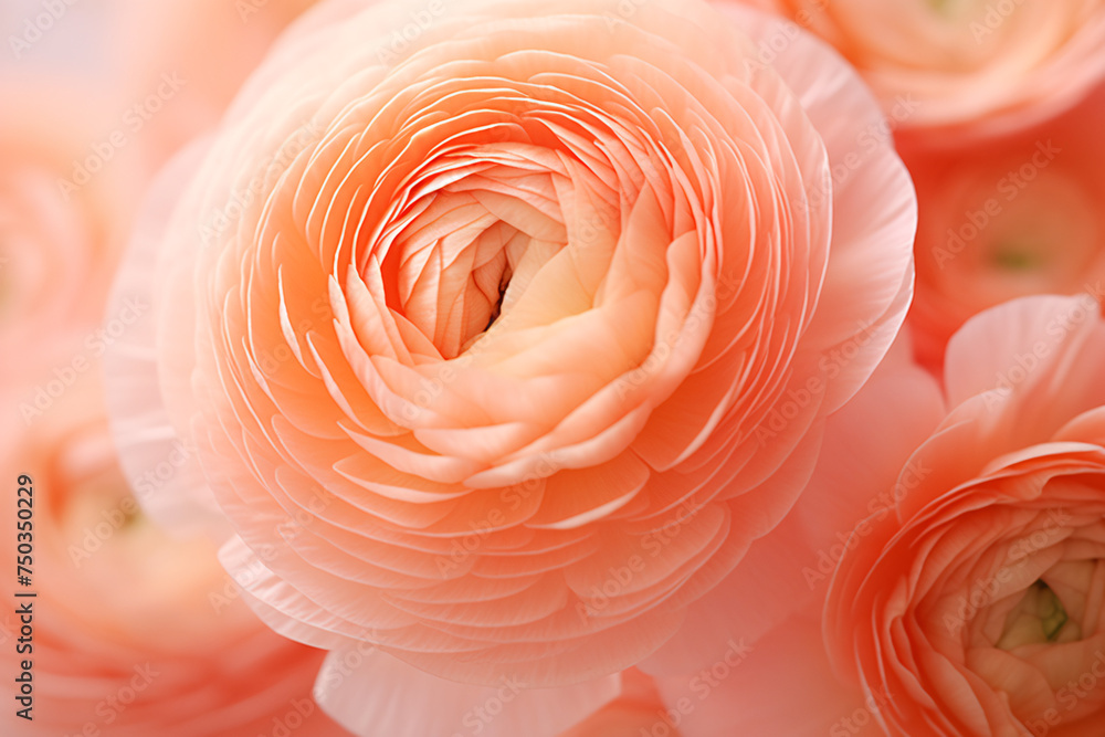 Beautiful peach colored Ranunculus flower Beautiful peach colored Ranunculus flower