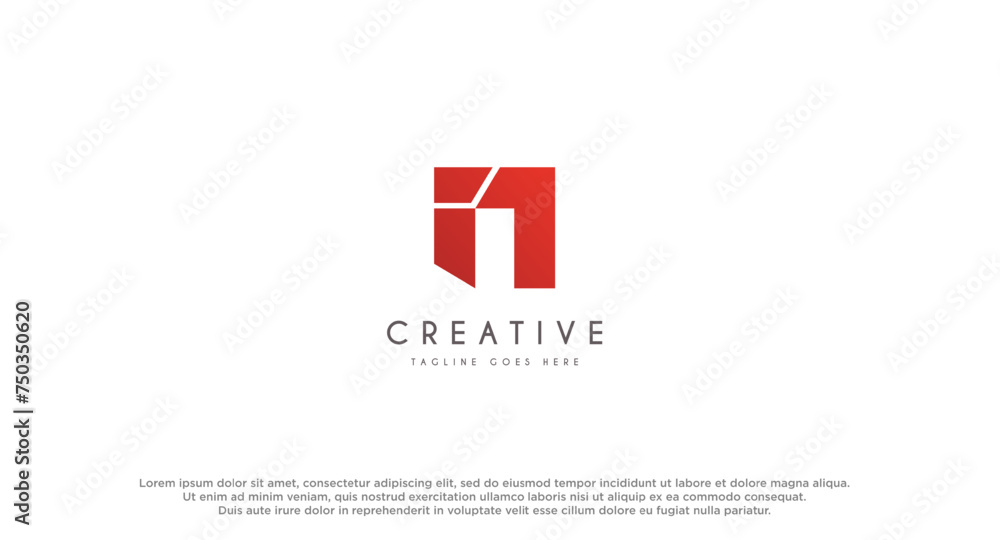 Obraz premium IN initials letter Logo design inspiration.