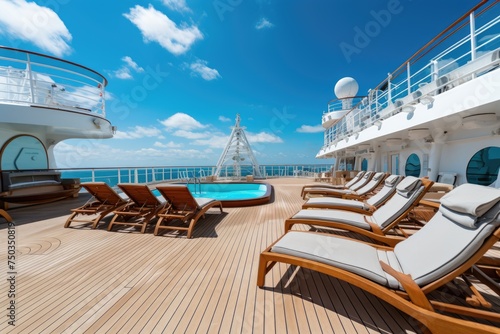 The expansive and pristine deck of a cruise ship © png sublimation