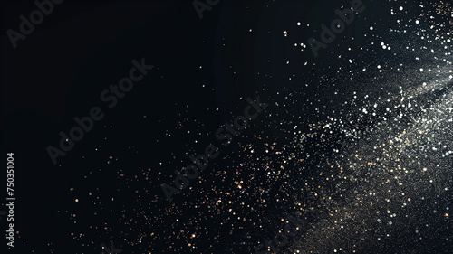 Glitter Black Glowing Sand Dark Black Background with Neon blinking light