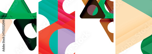 Abstract background set featuring captivating triangles. Harmonious blend of geometry and style, these designs bring modern flair